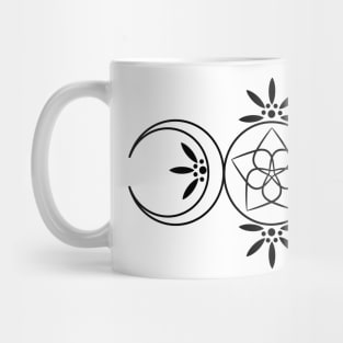Triple Goddess Flower Pentagram Mug